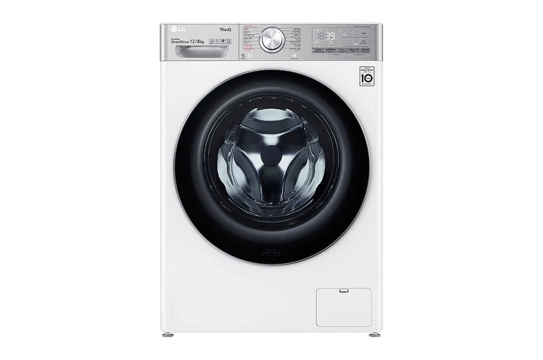 LG Front Load Automatic Washing Machine 12 Kg, 8Kg Drying 100%, 6 Motions, WiFi, Steam, Chinese Industry, White