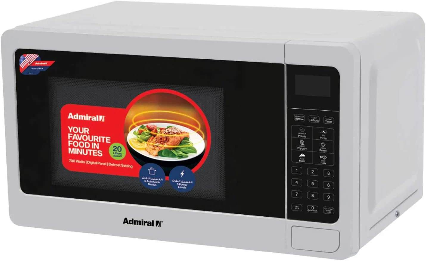 Admiral Microwave,20 Liters Solo , White