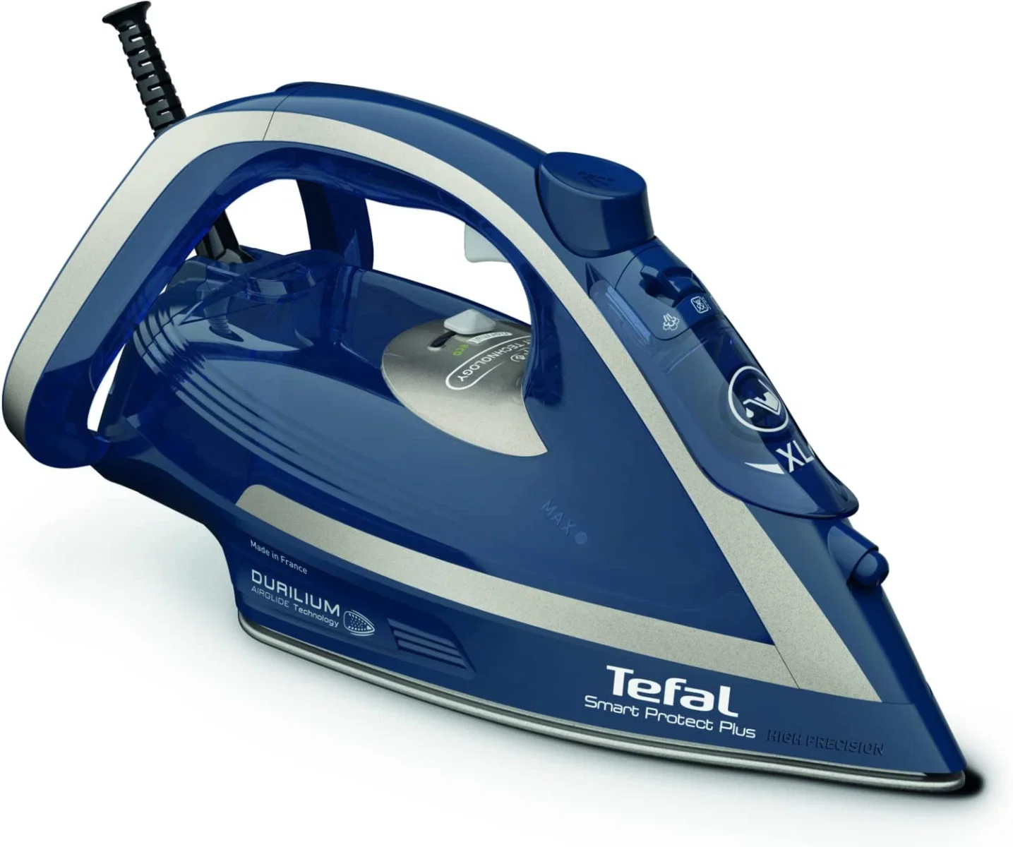 Tefal Smart Protect+ Steam Iron 2800W 270ml Durilium Airglide Soleplate Blue & Silver