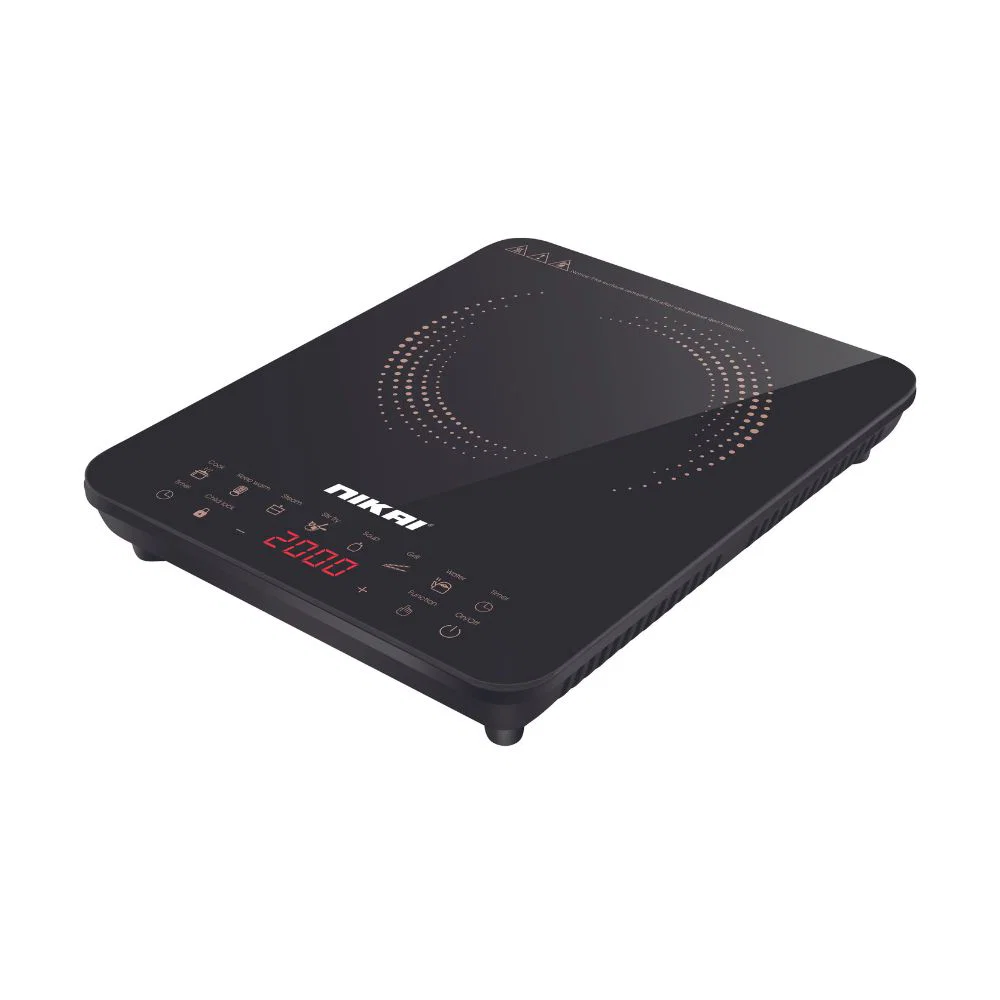 Nikai Electric Stovetop, Single Burner, 2000 Watts, Digital Touch Screen Display, 3-Hour Timer