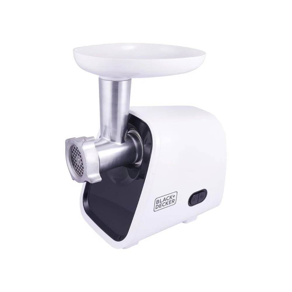 Black & Decker Meat Grinder, 1500 W, Plastic, Speed 140 Rpm, Grinds 1.5 Kg Of Meat Per Minute, White