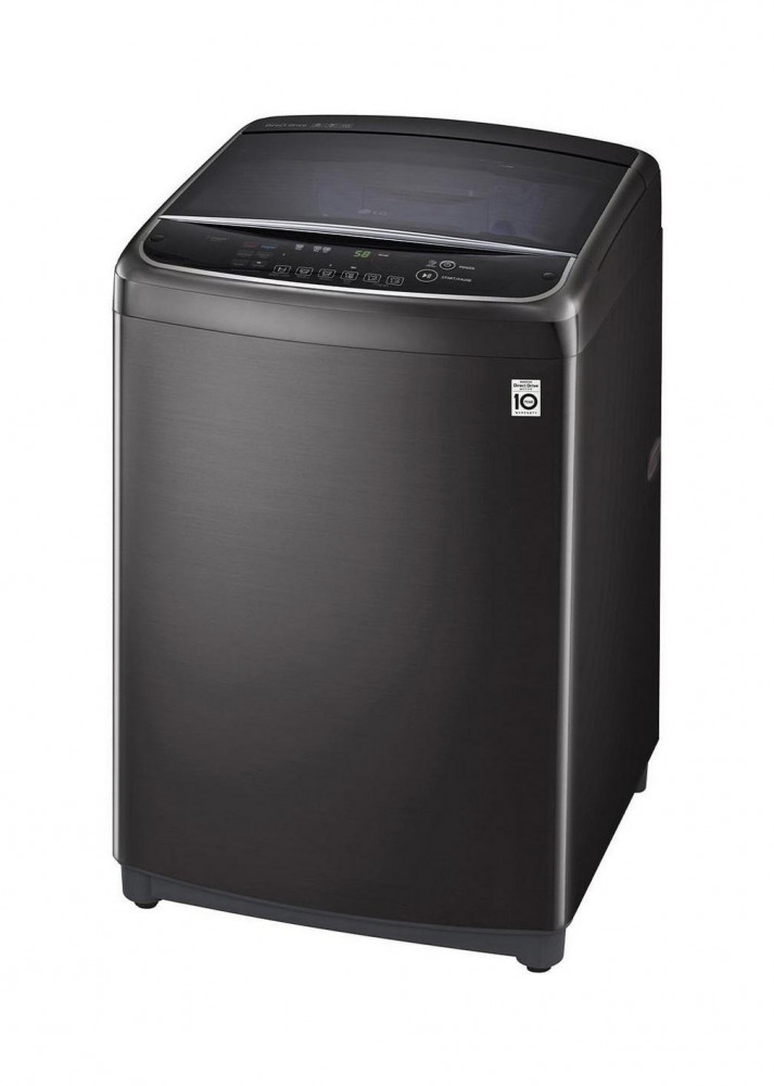 LG 21kg Top Load Automatic Washing Machine, Black Stainless Steel, Korean