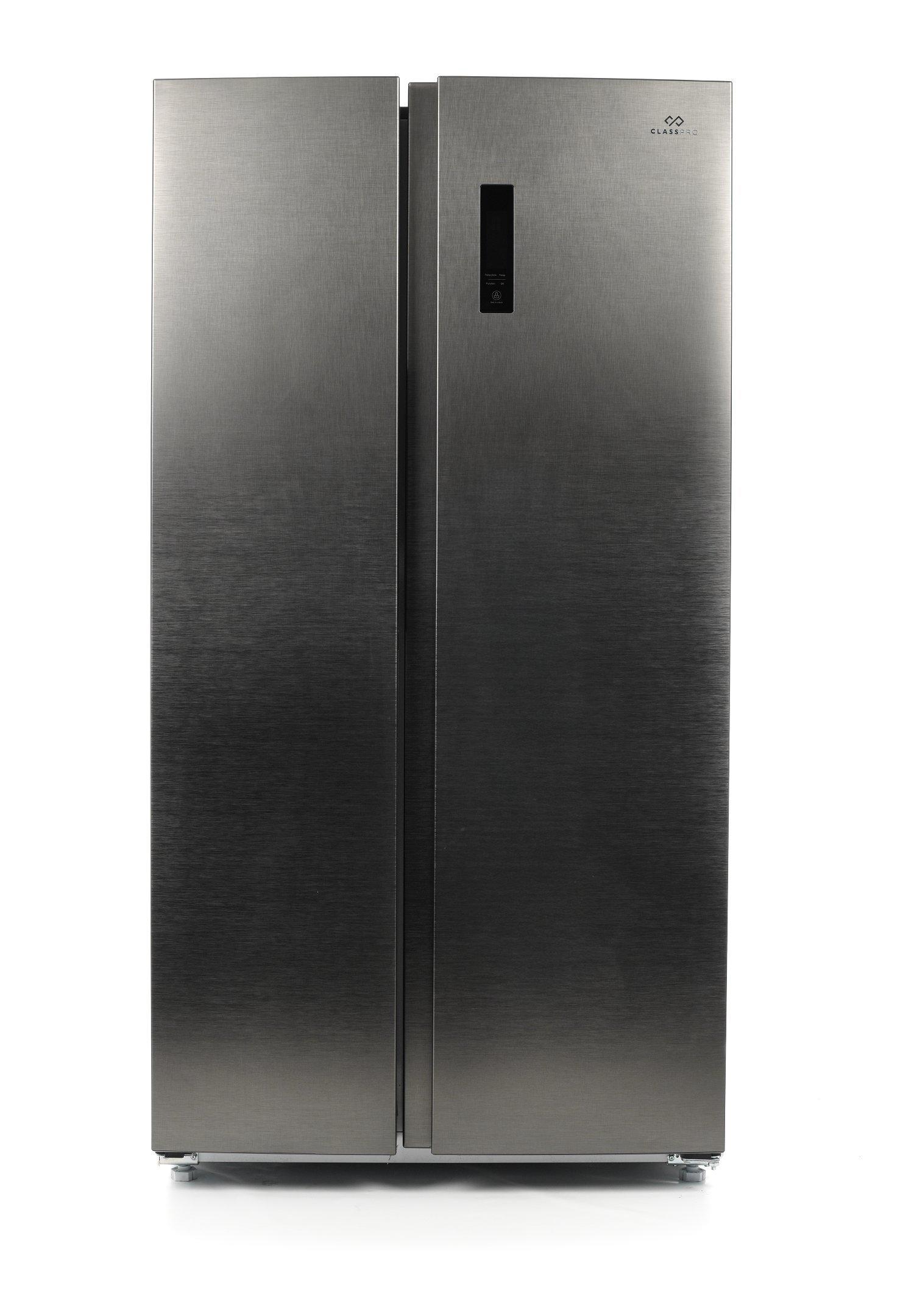 Classpro Side by Side Refrigerator 12.7Cu.ft, Freezer 7.2Cu.ft, Inverter, Color Brushed Silver
