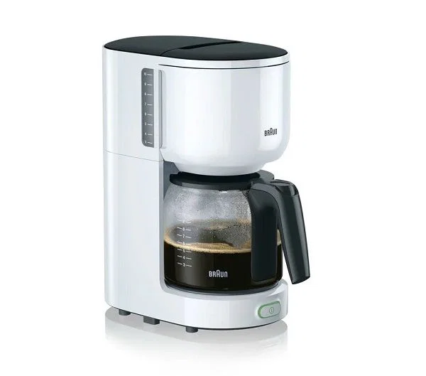 Braun Coffee Maker, 10 Cups, 1000 W, Pure Aqua Water Filtration System, White