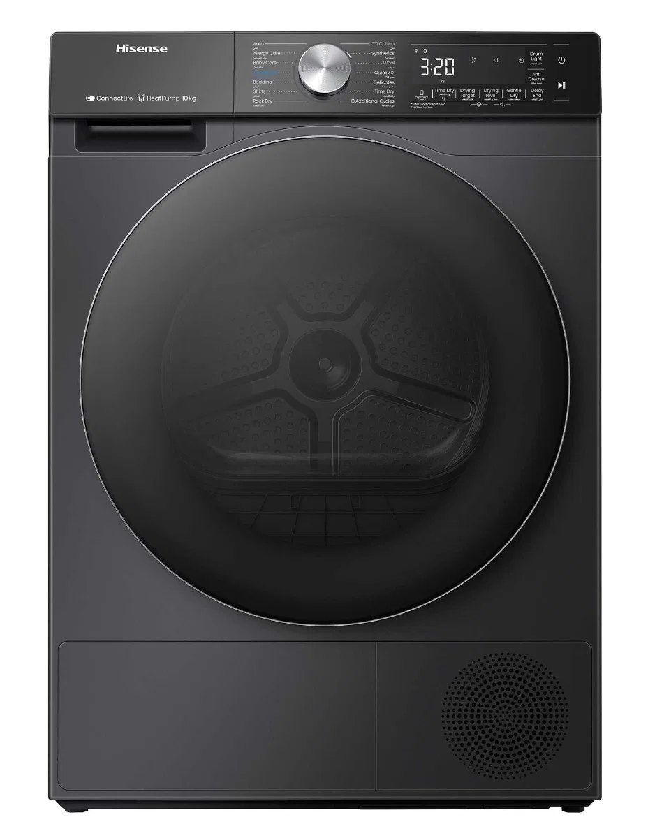 Hisense Dryer Condenser, 10kg, 17 Programs, Black