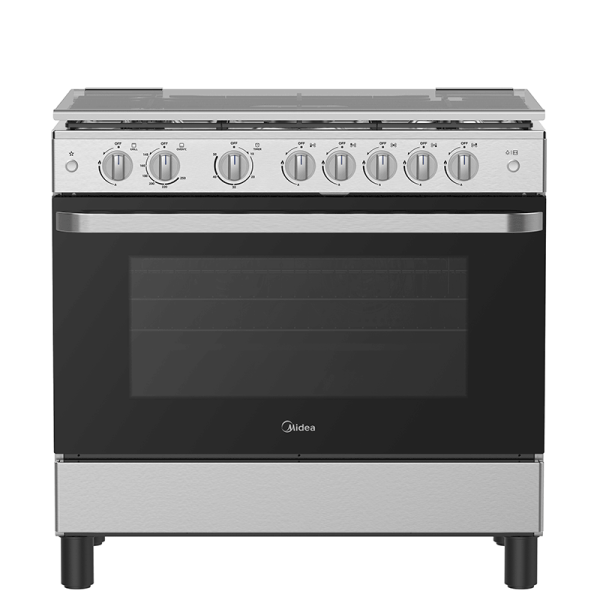 Midea Gas Cooker Stainless Steel – 115L – 5 Burners – Inox