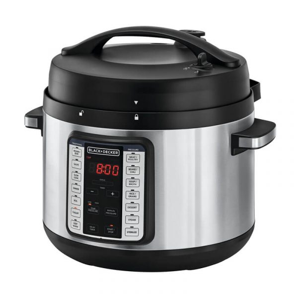 BLACK+DECKER Smart Steam Pot -10L Capacity- 14 Cooking Programs- Silver & Black