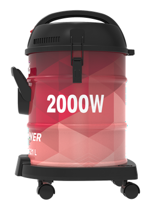 Haas Drum Vacuum Cleaner 21 Liter, 2000 Watt, Red