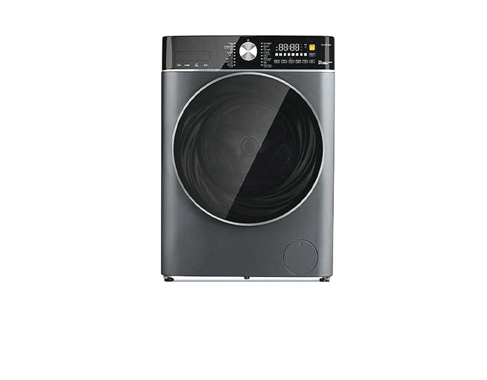Fisher automatic front-loading washing machine, 12 kg washing capacity, 8 kg drying capacity, silver, control panel