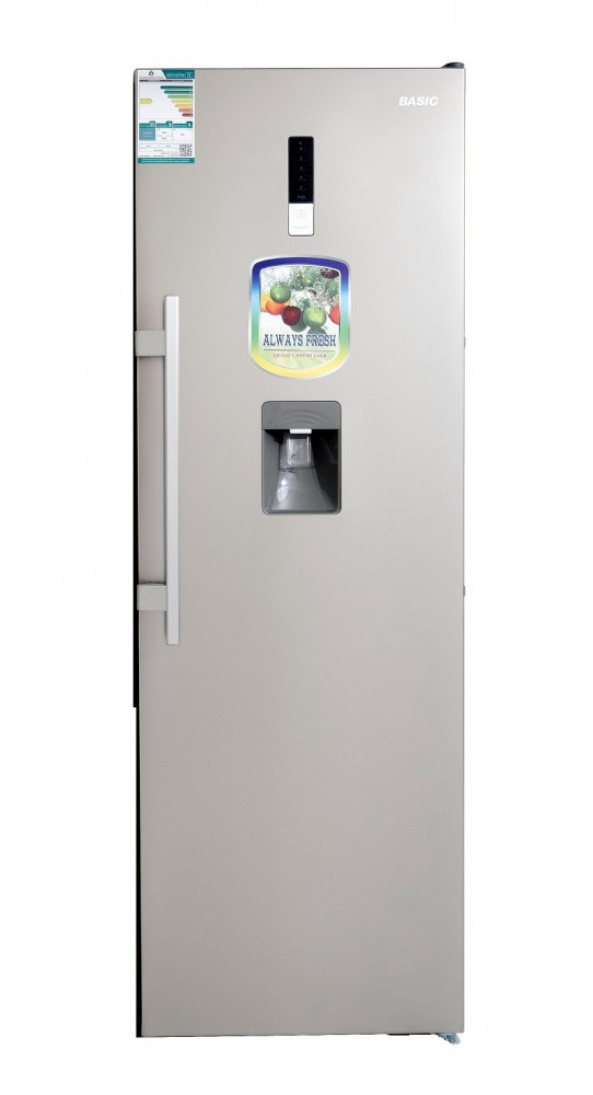 Basic single-door refrigerator, 345 liters, 12.2 cubic feet, steel