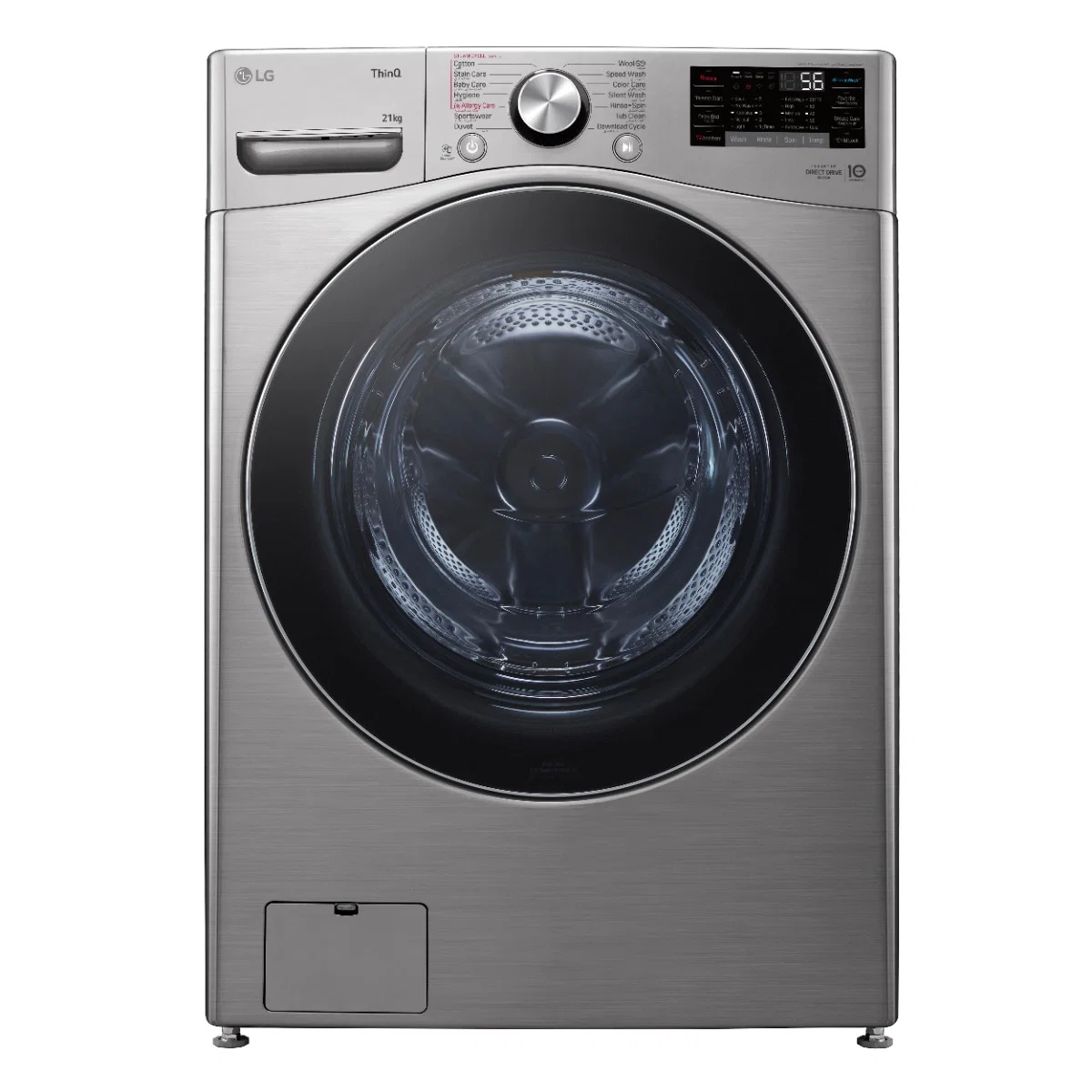 LG - Automatic Front-Loading Washing Machine Combo, 21 kg Washer Capacity, Smart Control, AI DD, Dark Silver