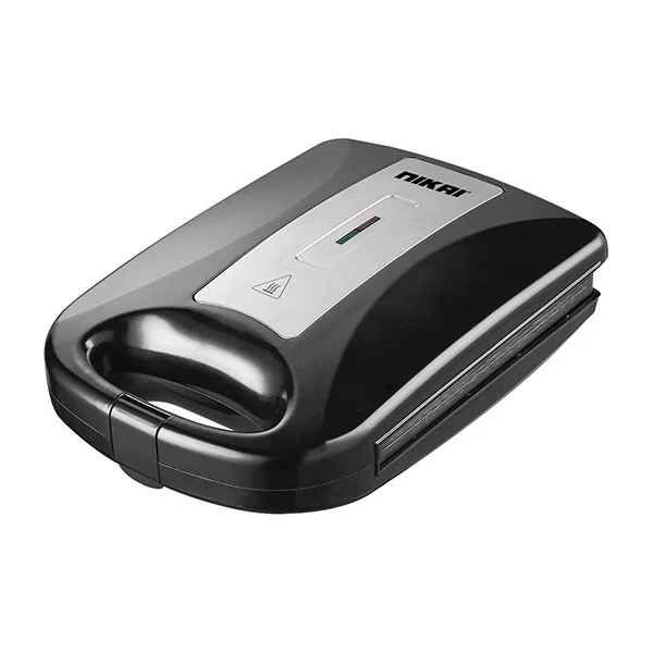 Nikai Sandwich Maker, 1200 W, 4 Slices, Non-Stick Coating, Black