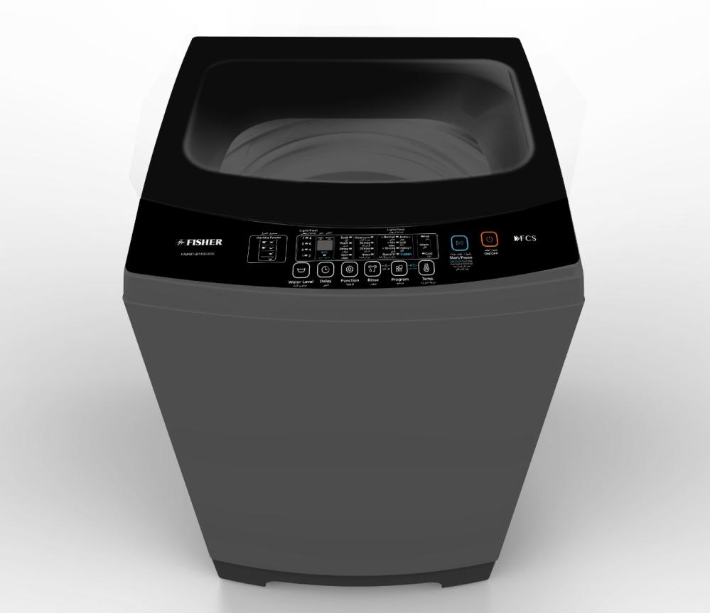 Fisher 15kg Top Load Automatic Washing Machine, Silver