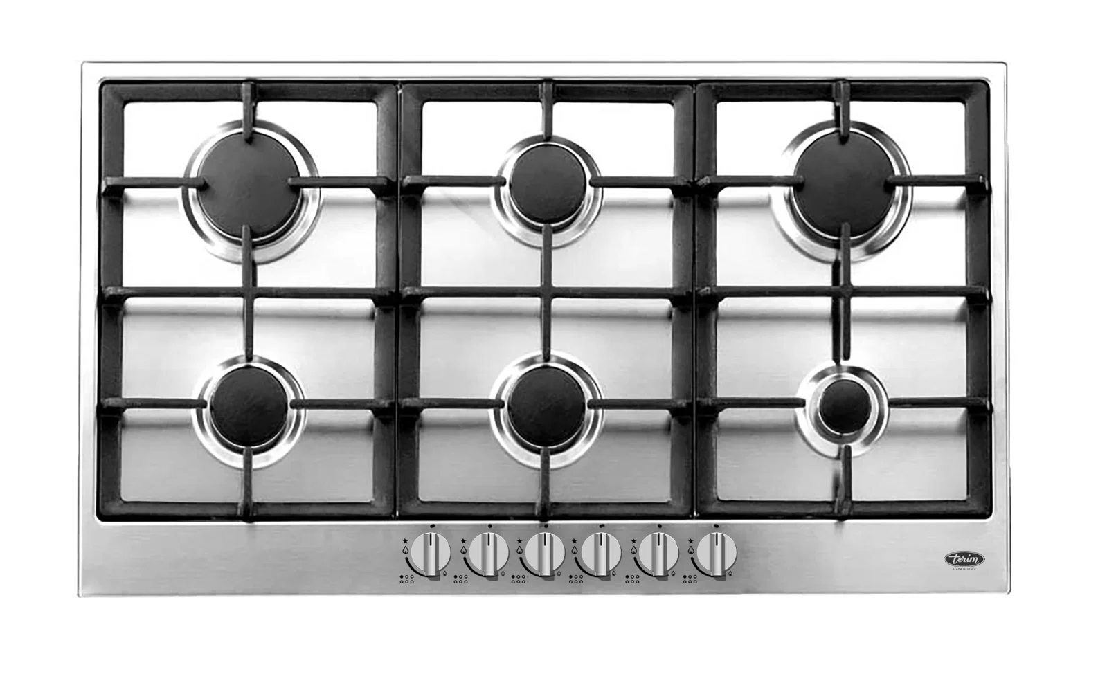 Terim Gas Hob, 90.9 cm, 6 Burners, Italian Cast Steel