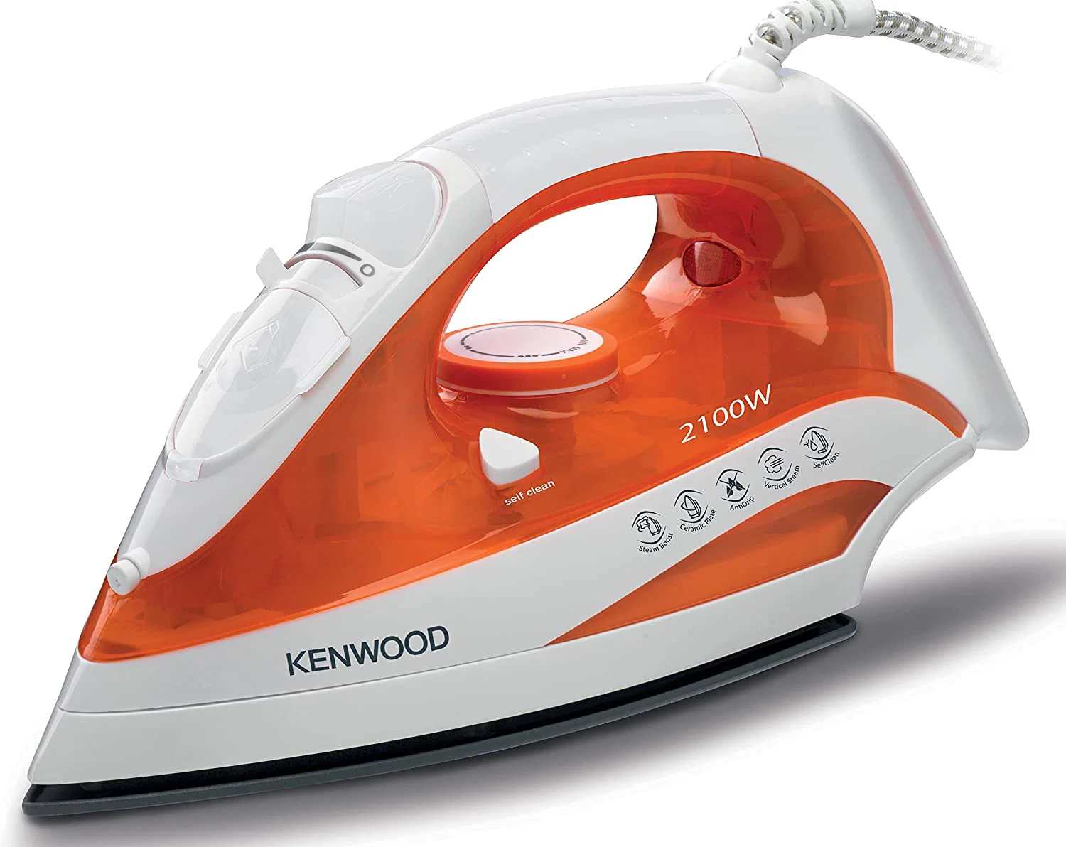 Kenwood Steam Iron 2100W , White/Orange