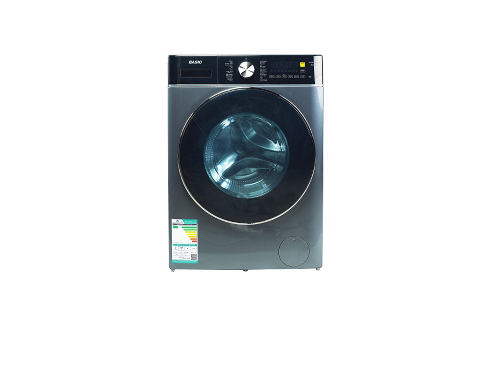 Basic front-loading automatic washing machine, 10 kg, silver