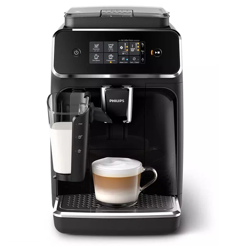 PHILIPS Coffee Maker Fully Automatic Espresso Maker, 5 Drinks, LatteGo, Glossy Black, Touch Screen