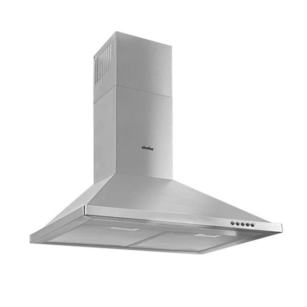 Simfer 60cm extractor fan, 500 hours, 3 speeds, stainless steel, aluminum filter and carbon filter