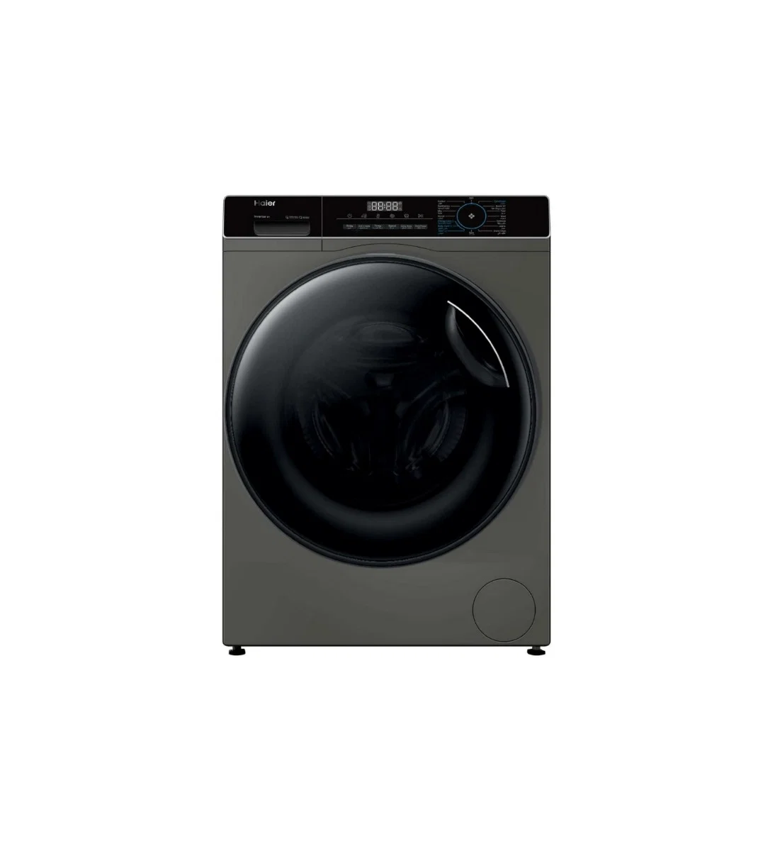 Haier Washing Machine Front Load 10 Kg, Drying 75%, 1200 cycles, 14 Programs, Allergy Care - Steam - Inverter Motor, Silver