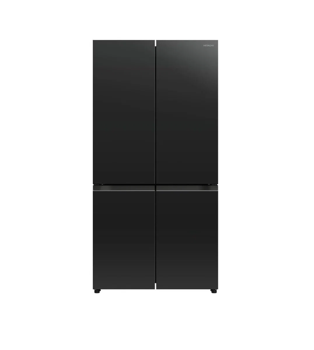 Hitachi 4-Door Refrigerator, 18.1 Cu. Ft., Inverter, Dual Cooling, Triple Energy Filter, Black Glass