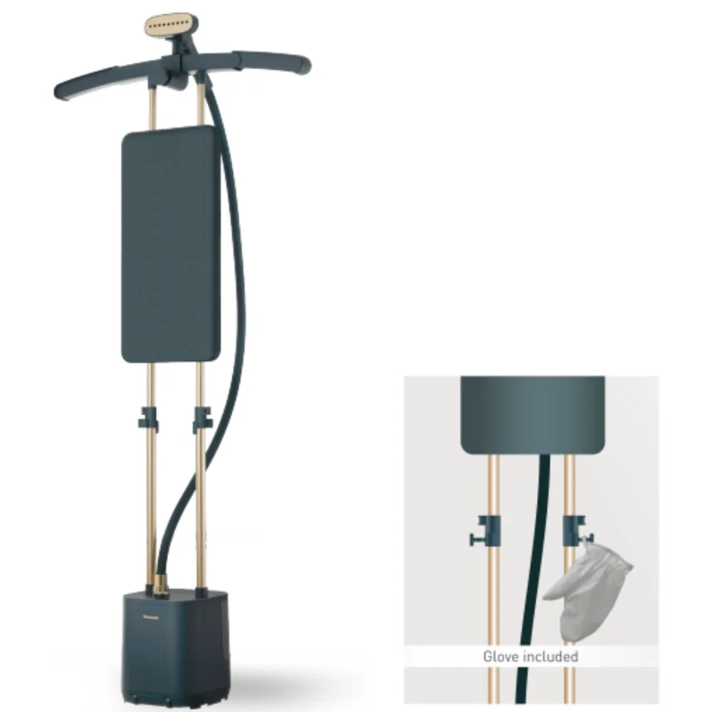PANASONIC  Garment Steamer, Max. 2400W, 3Liters, with Expandable Hanger for Quick Wrinkle Removal, Dark Green