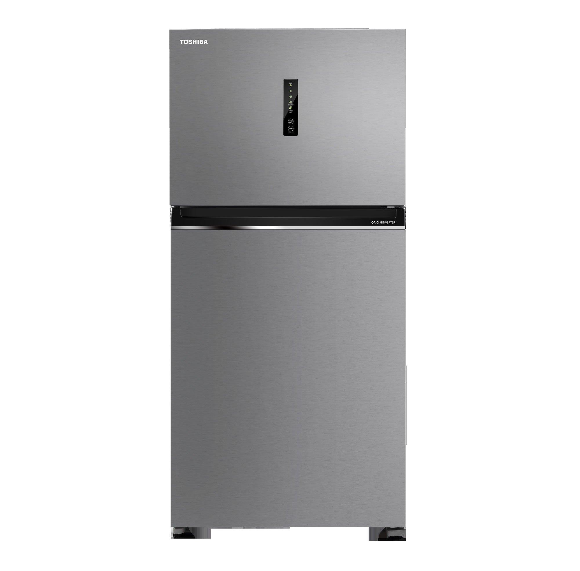 Toshiba Refrigerator,13.8 Cu.ft, Freezer 5.8 Cu.ft, BS Steel, Origin Invertor, Silver