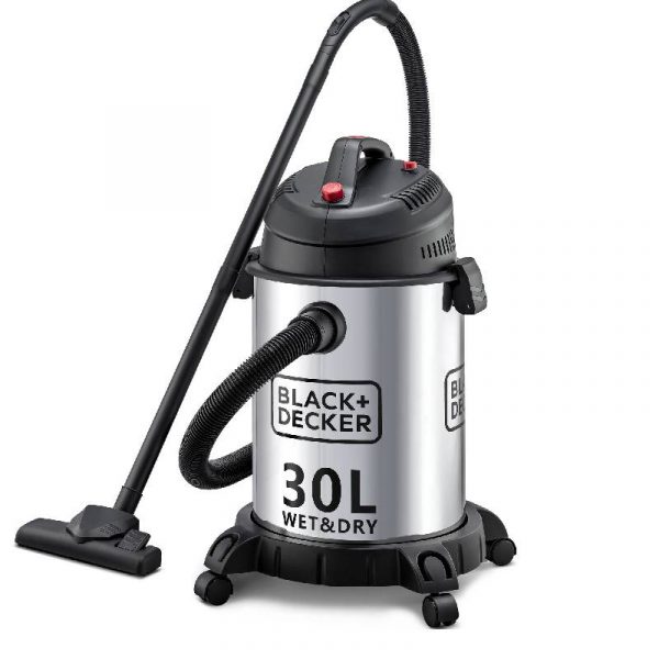 BLACK+DECKER Vacuum Cleaner Barrel Corded – 30 L – 1610 W – Silver