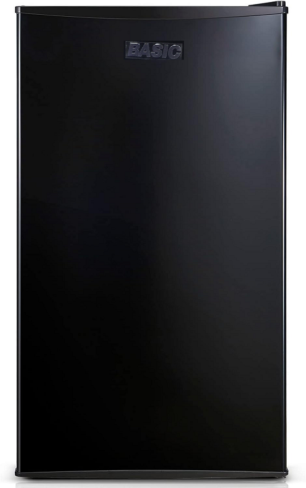 Basic single-door refrigerator, 3 cubic feet, 86 liters, black