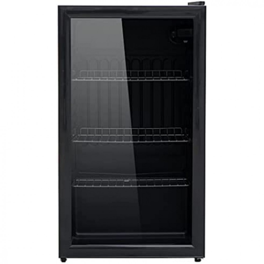 Dansat 2.6 cu. ft. Single Glass Door Display Refrigerator, Black