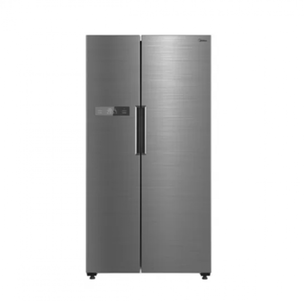 Midea Side-by-Side Refrigerator, 520 Liters, 18.3 Cubic Feet, Silver