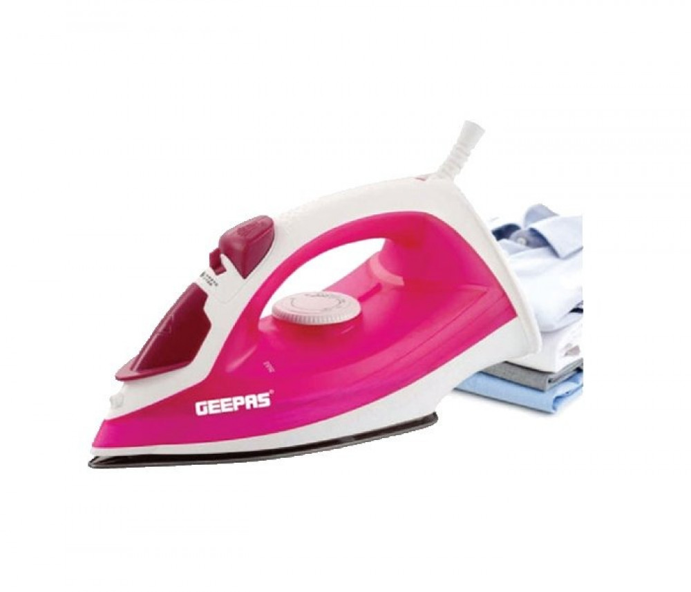 Geepas 1300W Steam Iron, Pink