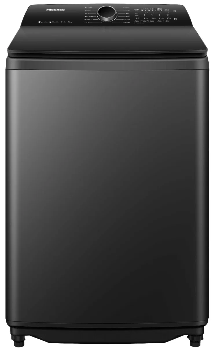 Hisense Top Load, Without Dryer, 16 Kg, 10 Programs, Black