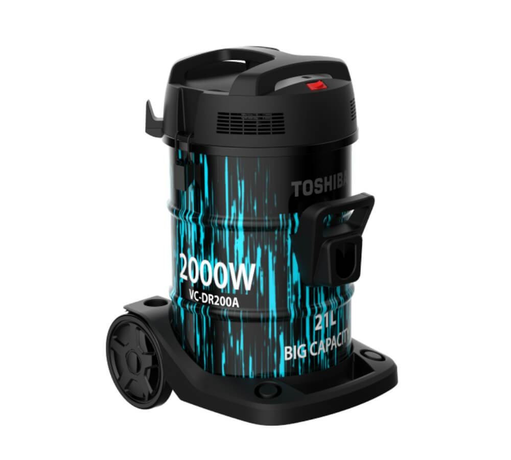 Toshiba Barrel Vacuum Cleaner, 2000 Watts, 21 Liters, Aqua Black