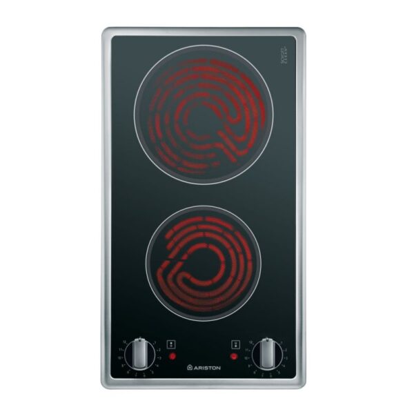 Ariston Electrical Built-In Hob – 2 Heat Zones – Black – 51×30 cm