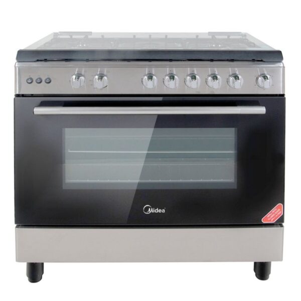 Midea Gas Cooker Stainless Steel – 115 L – 5 Burners – Grey