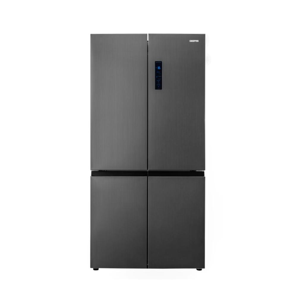 Geepas Side-by-Side Refrigerator, 4 Doors, 20.3 cu ft, 575 L, Inverter, Silver