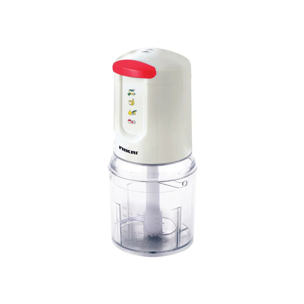Nikai Vegetable Slicer, 0.5 Litres, 350 Watts, Unbreakable, Two Speeds, White