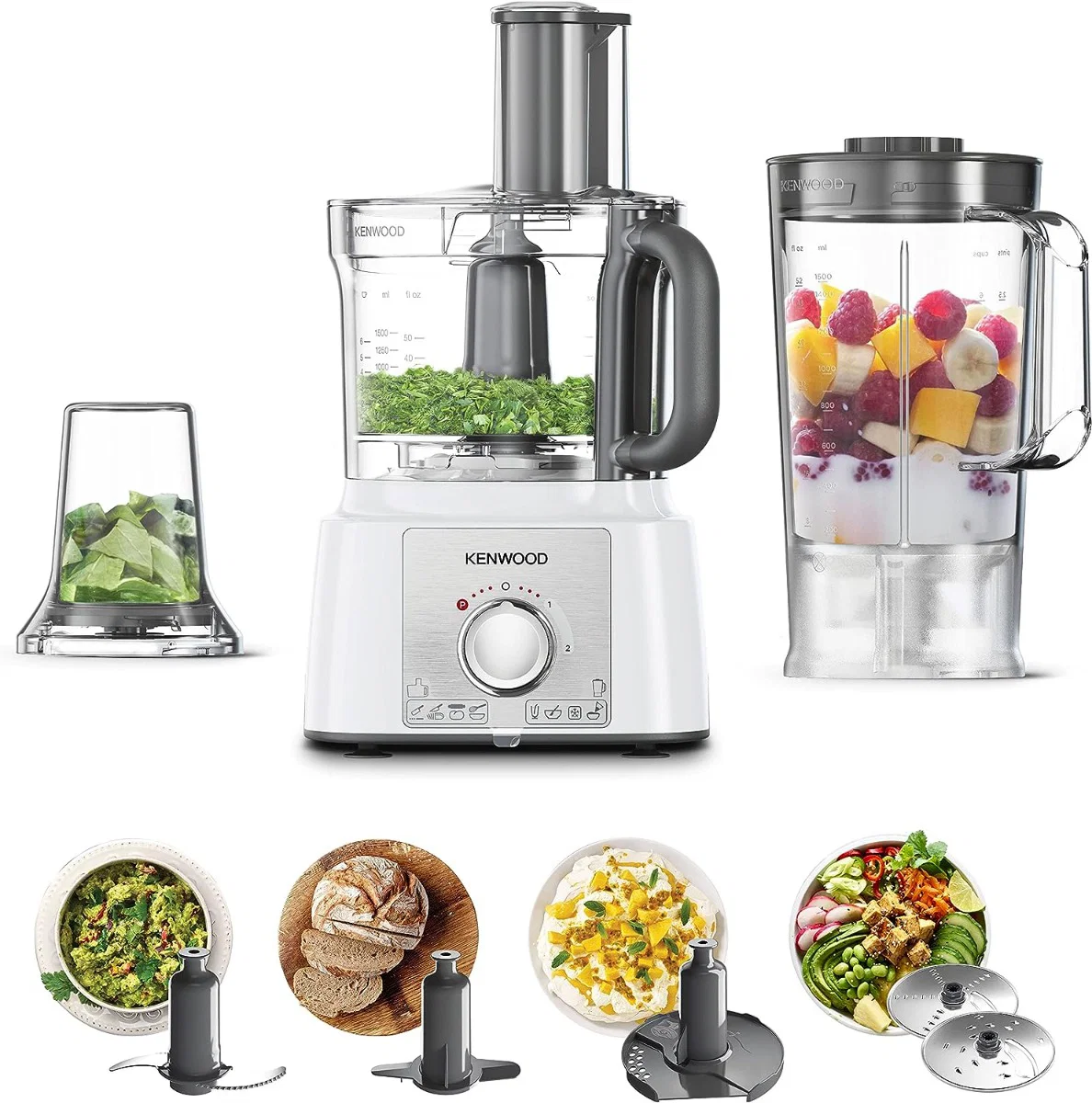 Kenwood Food Processor 1000W, 3L Bowl, 1.5L Blender, Multi Mill, 2 Speeds + Pulse
