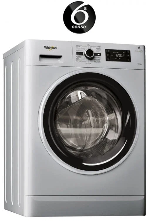 Whirlpool 10kg, Washing Machine and 7kg Dryer, Front Load, Silver