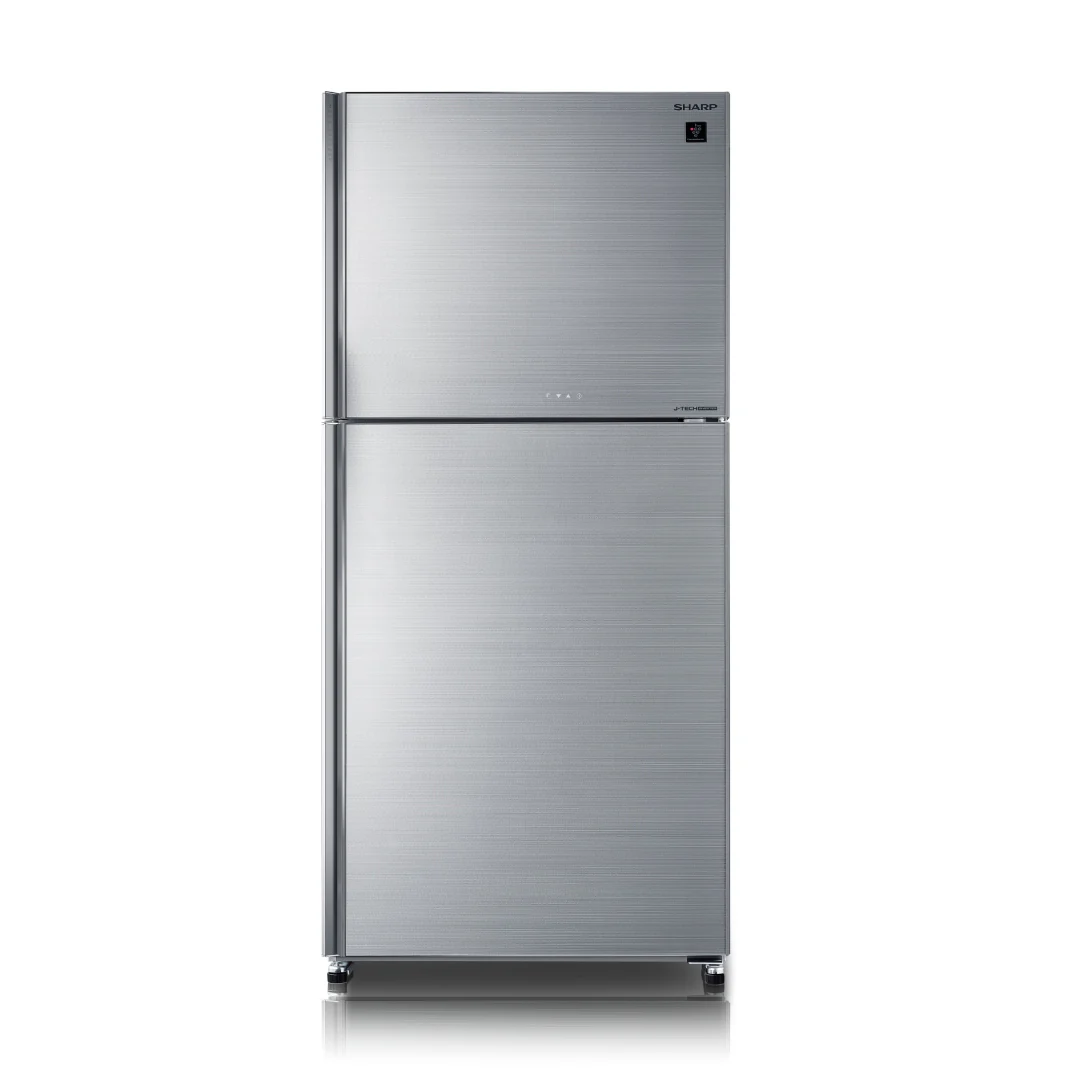 Sharp Top Mount Refrigerator with Plasmacluster Technology 445L Inverter Silver Glass Door
