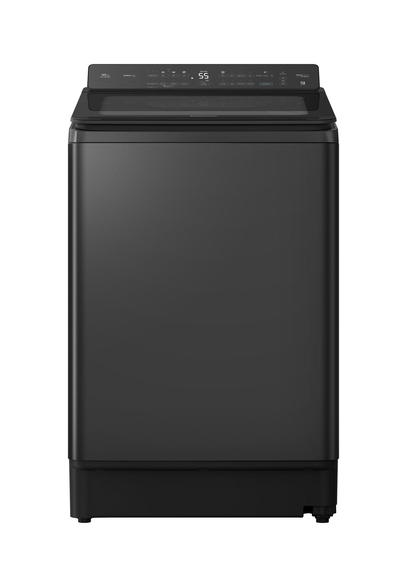 Panasonic, Top Load washer, 18 KG, Bazooka, Inverter, Dark Black