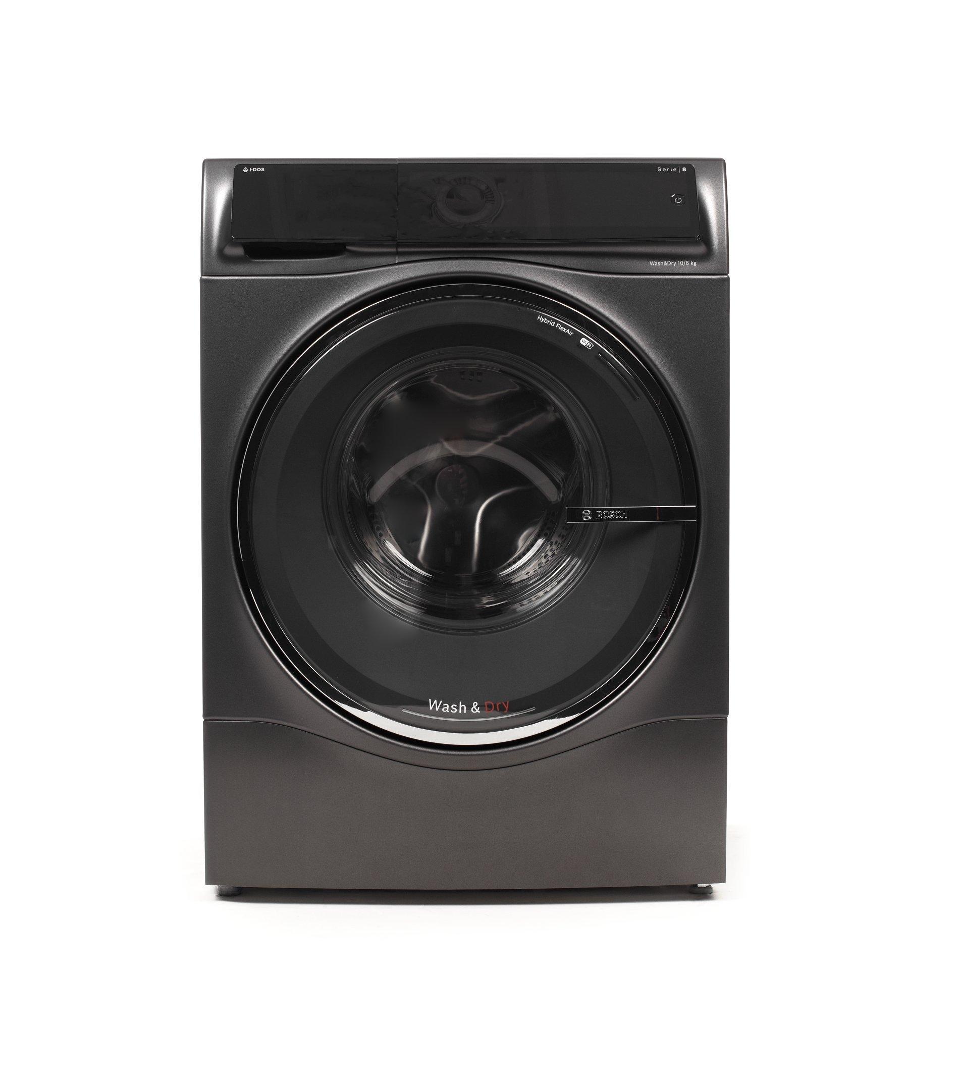 Bosch Series 8 Washer-Dryer 10/6 kg, i-DOS Automatic Detergent Dosing, WiFi, Graphite