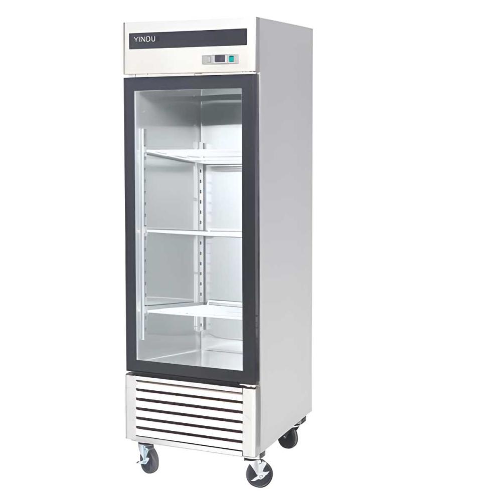 Bankol Single Door Glass Refrigerator, 35 cu ft, Steel
