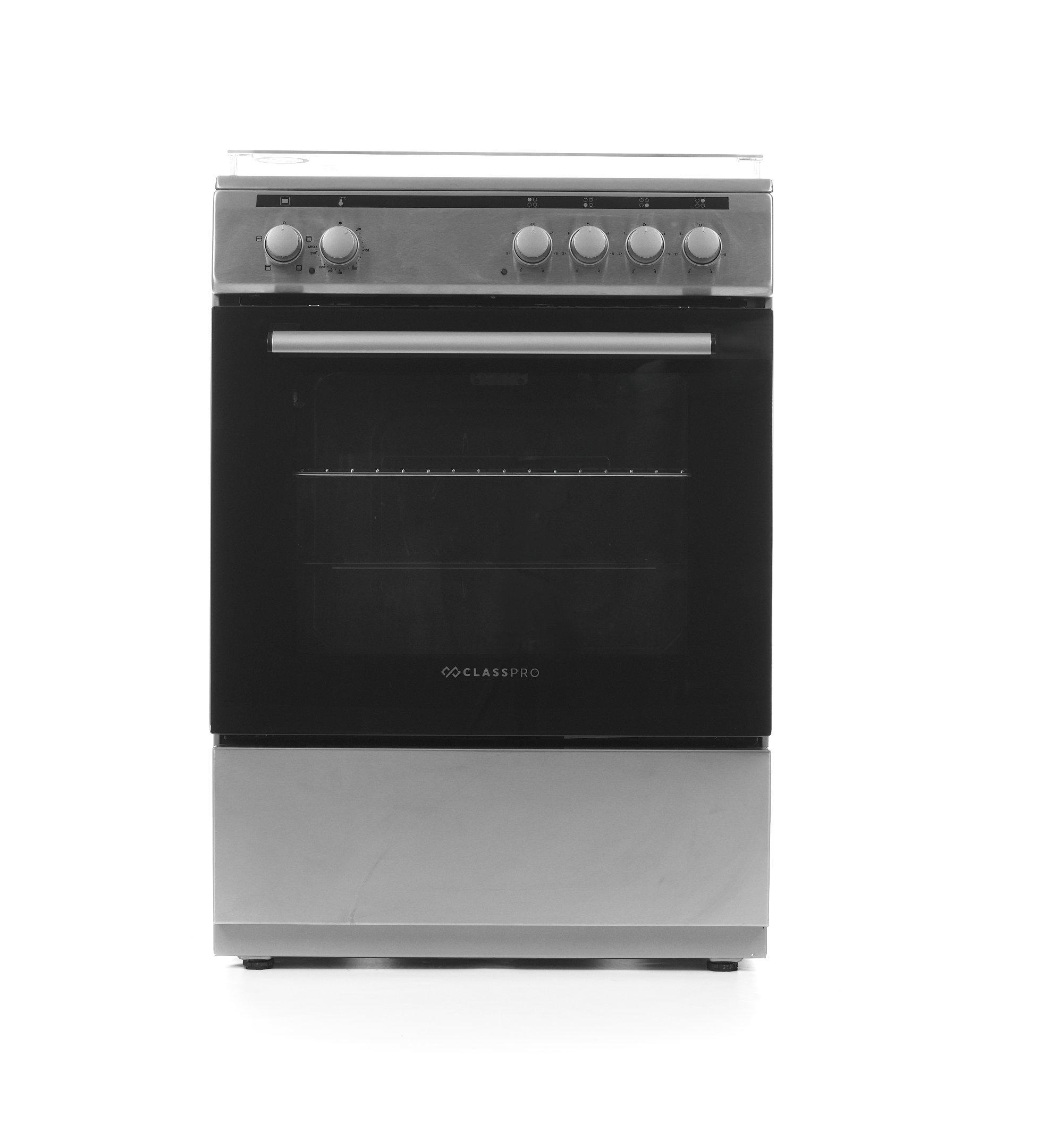 ClassPro, Electric Cooker 60x60 Cm, 4 Zones, 65L Oven, 65L, Silver