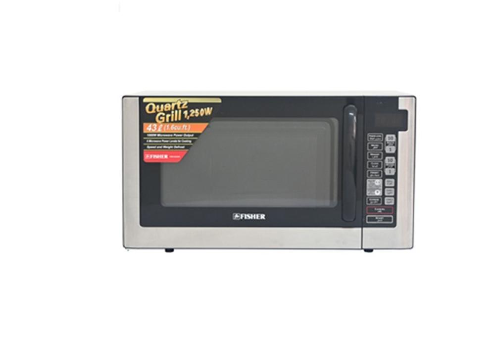 Fisher Microwave 43L, Grill, Silver, 1000W
