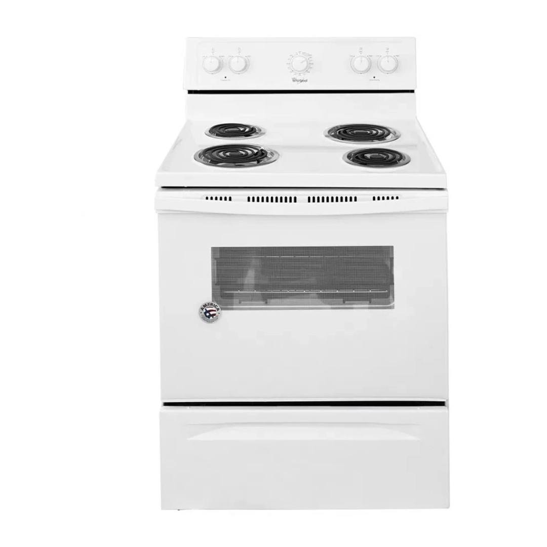 Whirlpool 4-burner spiral electric oven, American made, white