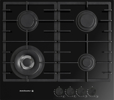 Kelvinator Hob Built In Gas, 4 Burners, 51*60 Cm, Black Ceramic