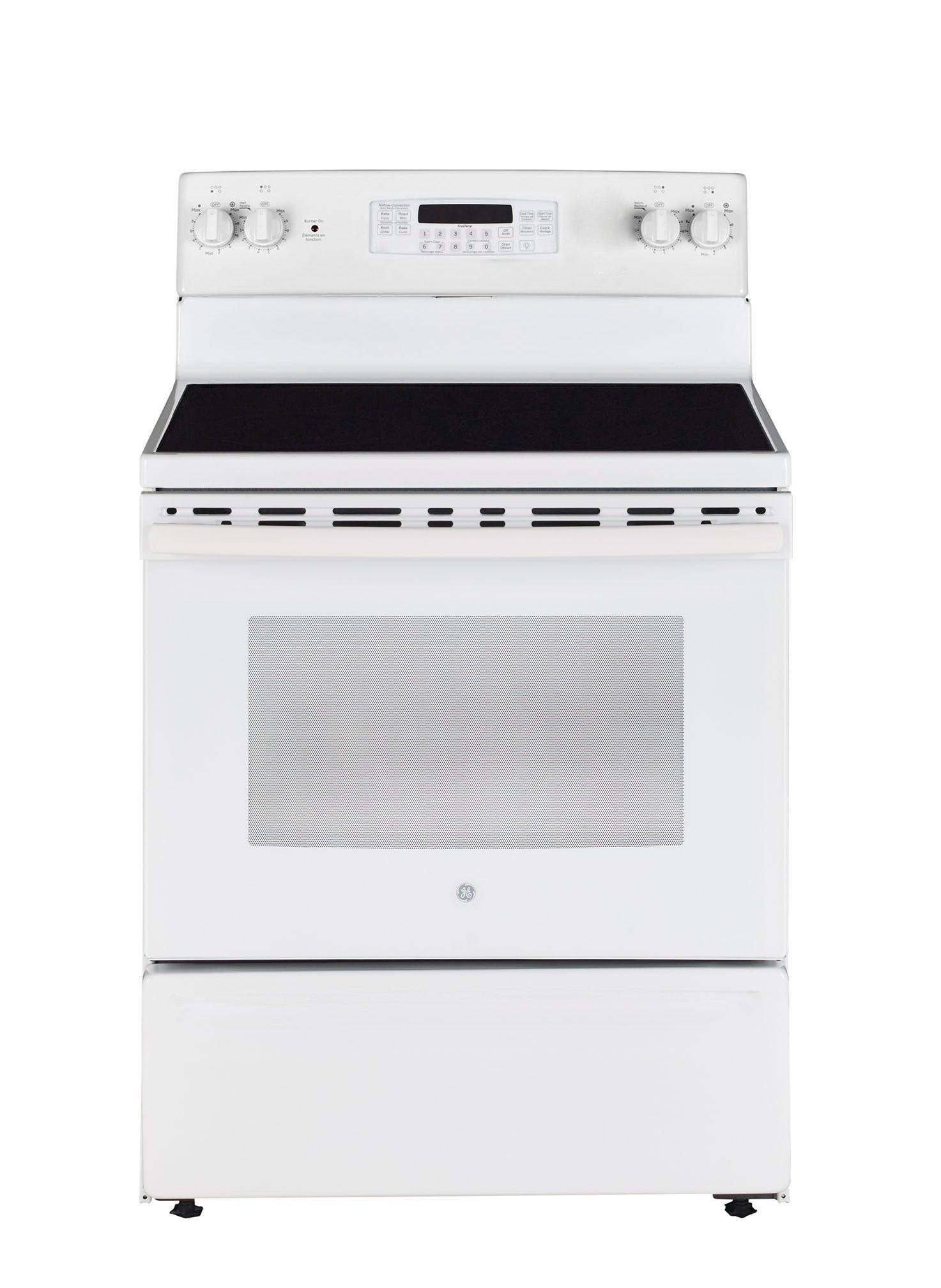 GE Free Standing Electric Range, 30 Inch, 4 Radiant elements, White