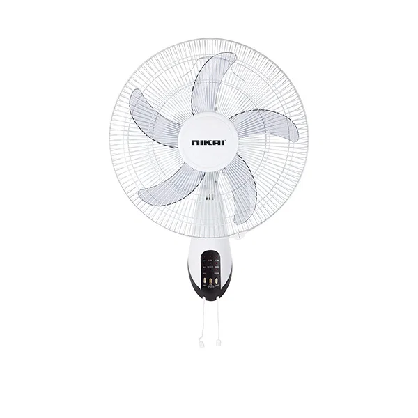 Nikai 16 Inch Wall Fan with Remote Control, 45W, 3 Speeds, White