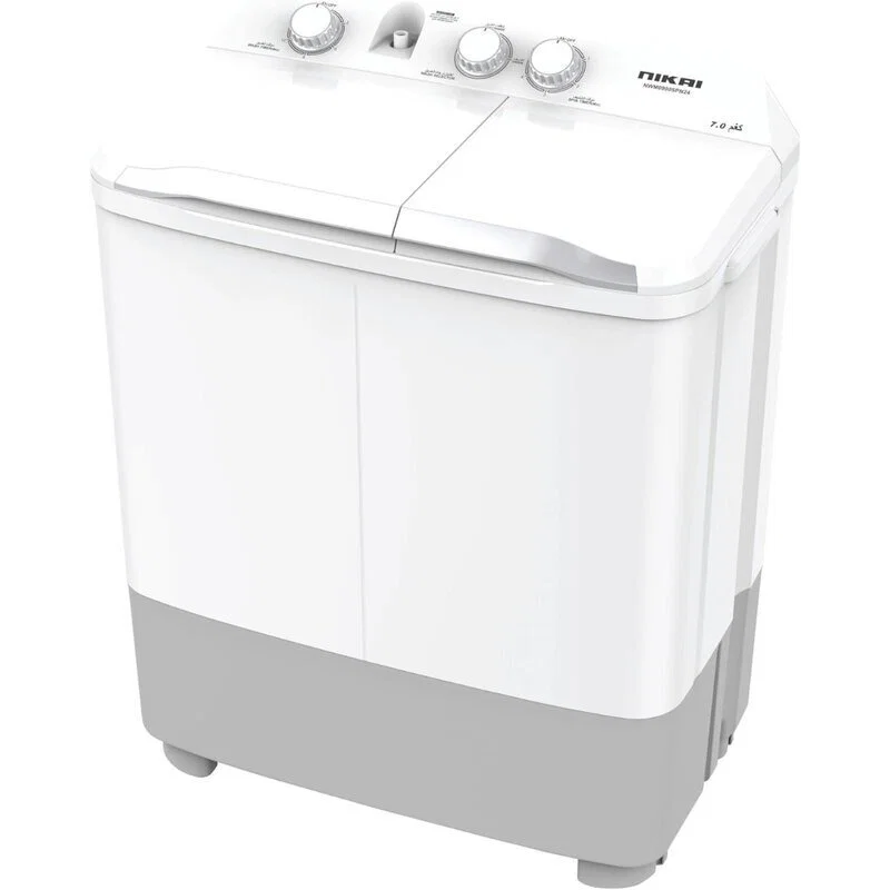 NIKAI Twin-Tub Washing Machine 7KG, 1620 RPM , WHITE